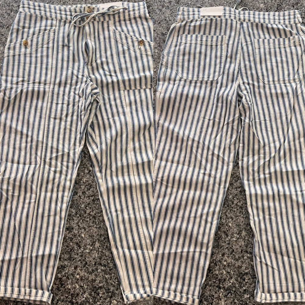 American Eagle Hi-Rise Tapered Denim with Patch Pockets & Drawstring - Size 12R